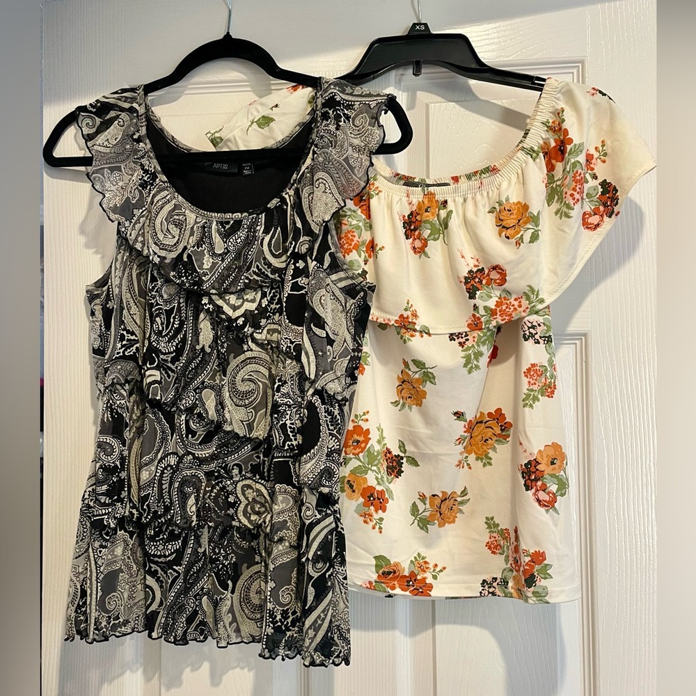 2/$10 Cute ruffle layered Peasant Blouses.